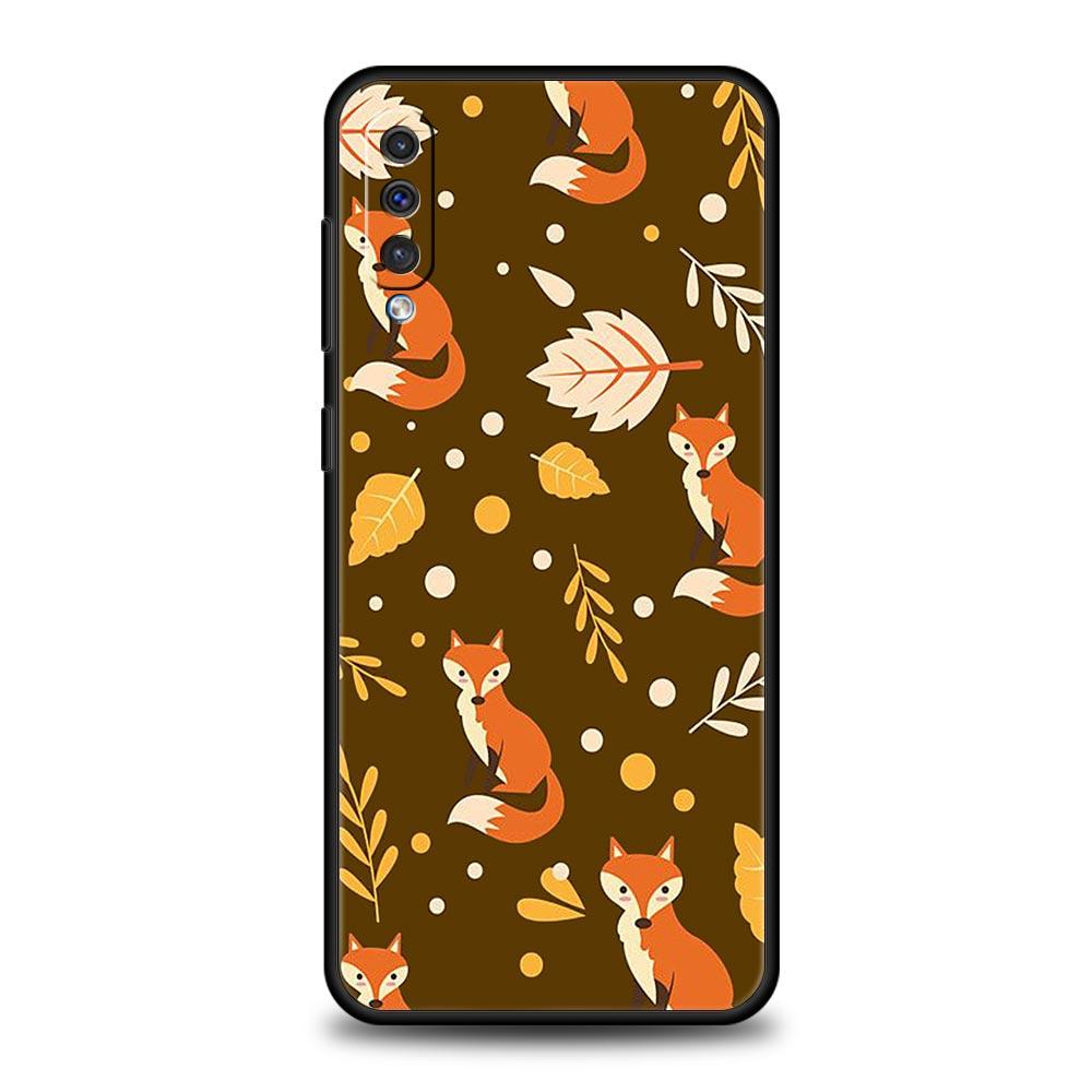 leaves fall fox pumpkin Halloween Case For Samsung A54 A52 A14 A50 A70 A30 A40 A20S A20E A02S A12 A22 A34 A42 A32 5G A04s Cover