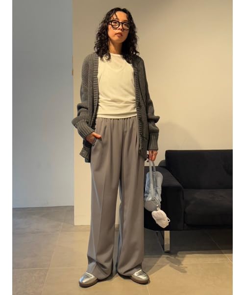 Logo Jacquard Elastic Tuck Pants [Emi]