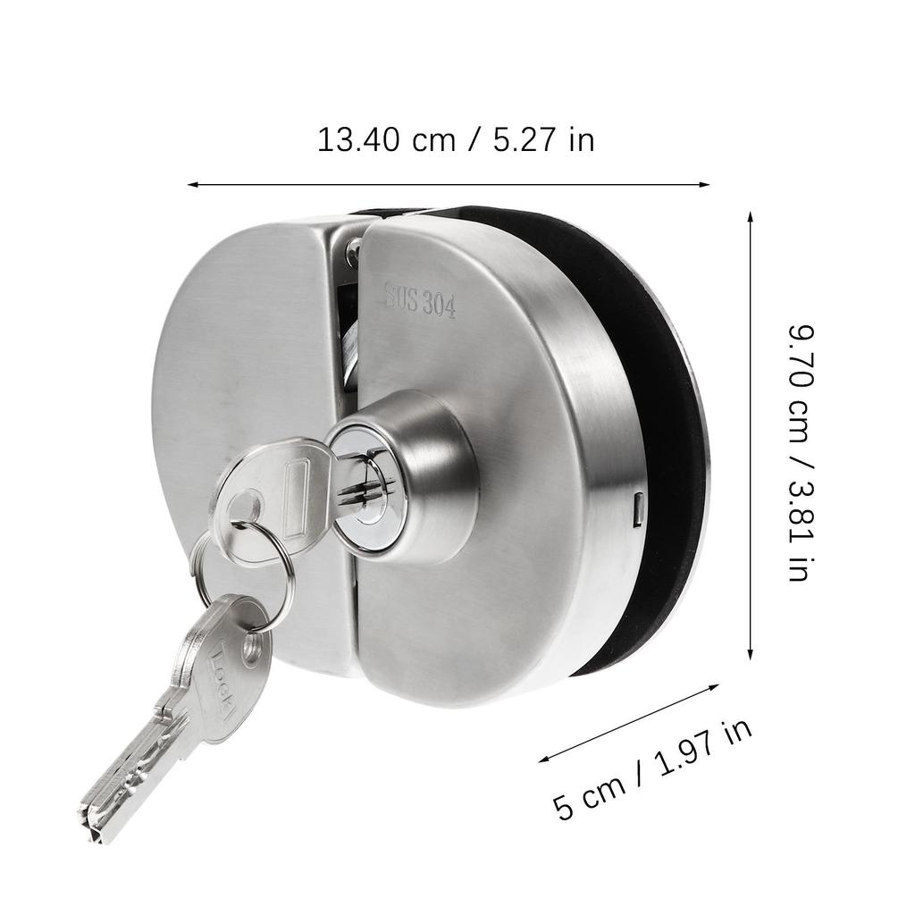 Stainless Steel Double Bolt Glass Door Lock Fit 10-12Mm Thickened Tempered Doors Anti-Theft Safety Catch for Office Family
