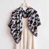 Versatile leopard print imitation silk high-end large square scarf silk scarf printed shawl decorative scarf sunscreen headscarf scarf female
