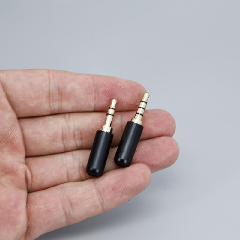 3.5mm Audio Jack Male Connector 3 4 Pole 3.5 Adapter Headphone Plug Earphone Repair Black Cable Solder Wire DIY AUX