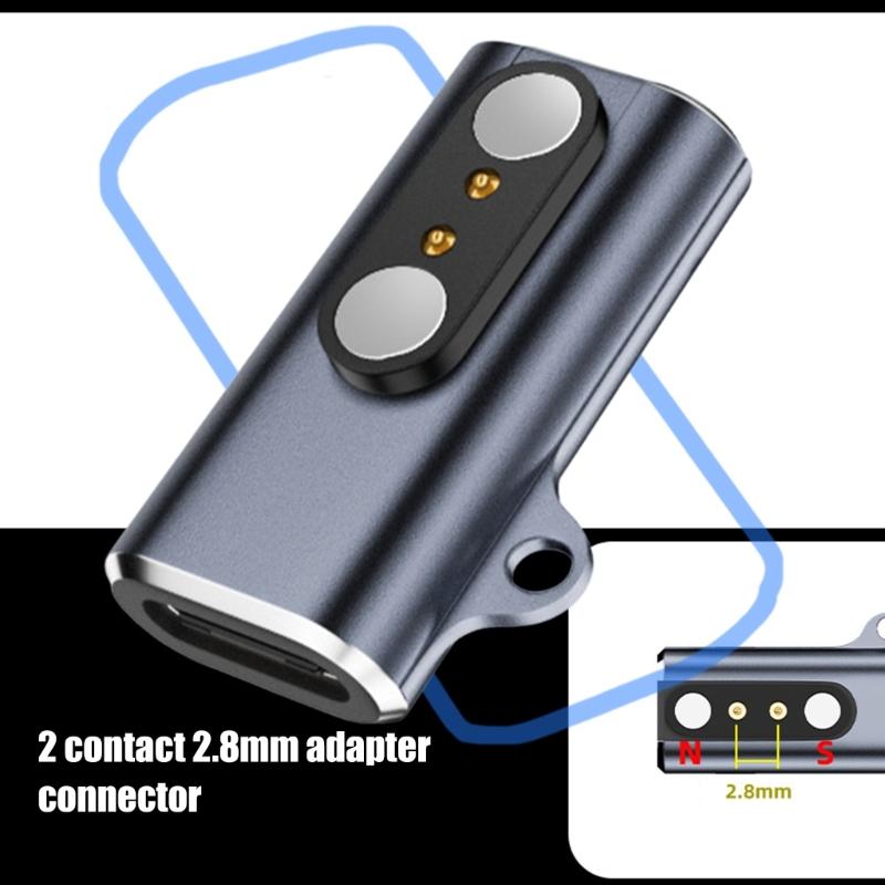 High Efficiency Magnetic Charging Adapter Type C to 2Pin 2.8mm Spacing Connector for Bone Conduction Earphones