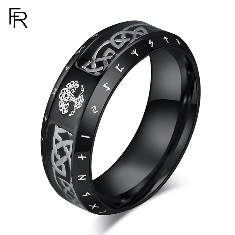 Vintage Nordic Stainless Steel Ring Rings Tree Of Life Eternal Knot Men And Women Hand Jewelry