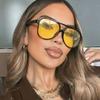 Oversized Pilot Sunglasses Women Fashion Brand Designer Vintage Female Sun Glasses Candy Colors Mirror Big Frame