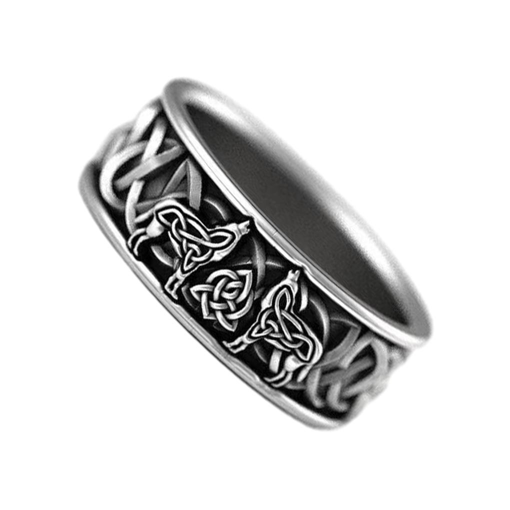 Vintage Metal Ring For Men Statement Ring Accessories Vintage Metal Rings Wolf Ring For Men