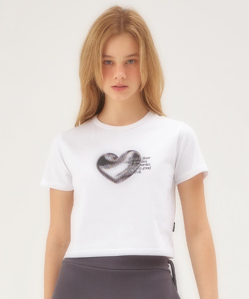 Kichieoli Thorny Heart Crop Tee (White)