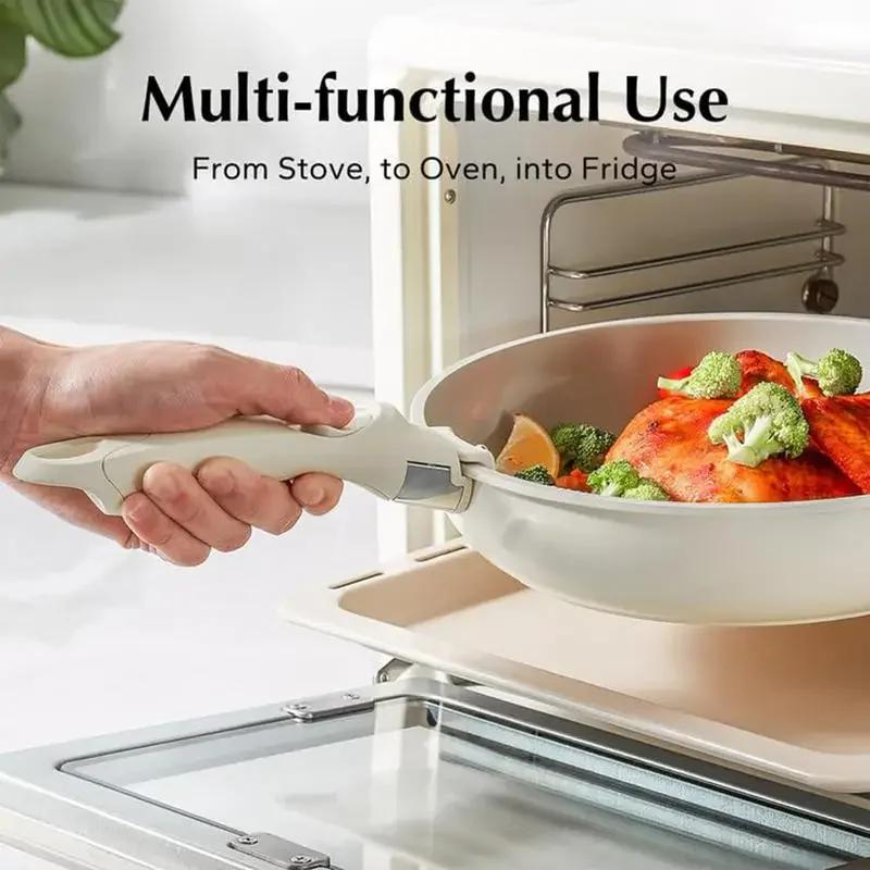 White &Grey Anti Scalding Cook All Purpose Detachable Handle Anti Scalding Replacement Cookware Handle Universal for Pots Pans