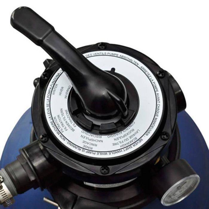 Pompe à Filtre à Sable - VIDAXL - 11 000 L/h - Résistante à la corrosion - Vanne multiport - Manomètre inclus