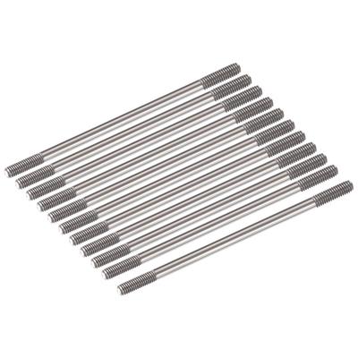Uxcell Zestaw 15 szt. Złączki do prętów popychających, Pręty gwintowane dwustronne, Stal nierdzewna 304, M3x65mm, do majsterkowania, Samochodów RC, Łodzi, Pojazdów, Samolotów, Helikopterów