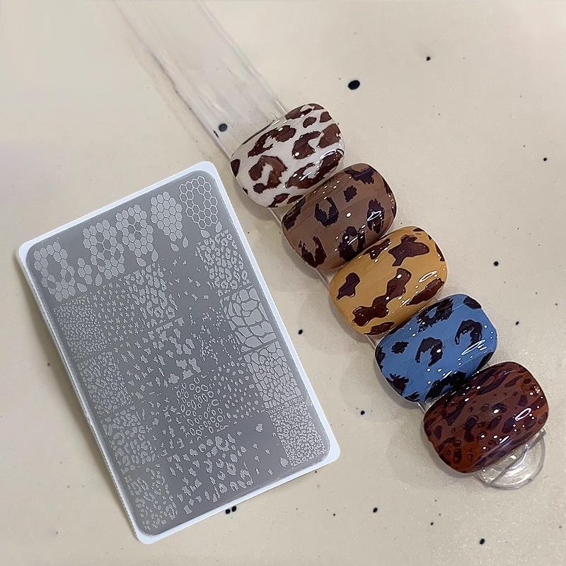 2026 Horse Year Nail Stamping Plates  Year'S Horse Snowflake Geometric Pattern Stencil Nail Art Stamps Template Nail Tools