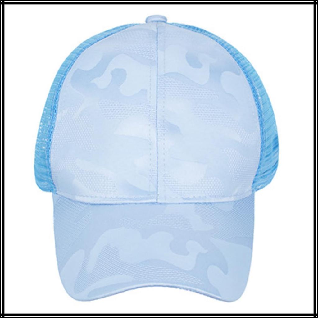 Cap Hat Mesh Camouflage Cross Net Sports Outdoor Men Women CZ976 [White Fang] (Black)
