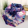 1pc antasy Cat Landscapes Automatic Opening and Closing Fashion Umbrella - Small Umbrella Suitable for Various Occasions Y004
