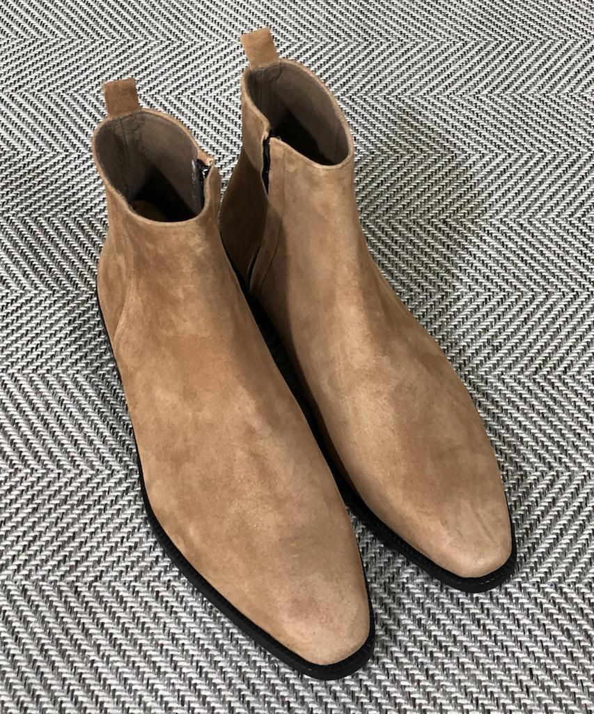 Joenshoe Hugo Suede Side Zipper Boots New Brick Brown