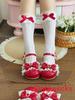 Lolita Lace Trim Mid Calf Socks With Bow For Girls Summer Fashion