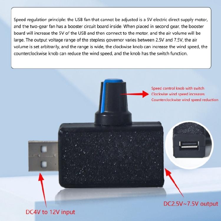 USB Fan Speed Regulators With Switches, 5V Power Compatible, for Customizable Cooling Experience