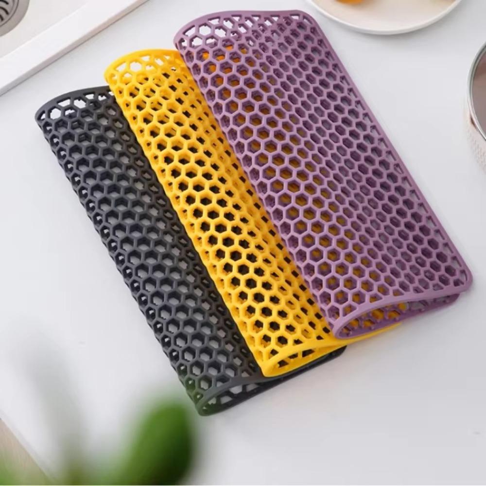 Non Slip Sink Drain Mat Hollow Faucet Drain Drying Pad New Silicone Sink Drying Mat  for Kitchen