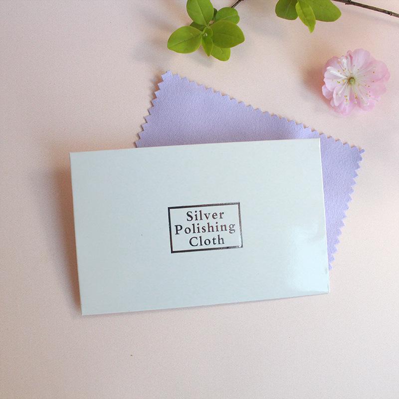 Double-Sided Thickened Deerskin Flannel Silver Polishing Cloth, 7x10cm, White Packaging