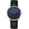 [Officially Imported] Bering Men's and Women's Unisex Watch BERING 14036-407 Classic Scandinavian Leather Watch with Navy Dial and Black Strap. Perfec