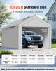 Carport Replacement Canopy, 6 x 4 m Potable Garage Tent Top Tarp with Sidewalls, UV-Resistant & Waterproof, Heavy Duty Car Shelter Tarp with Ball