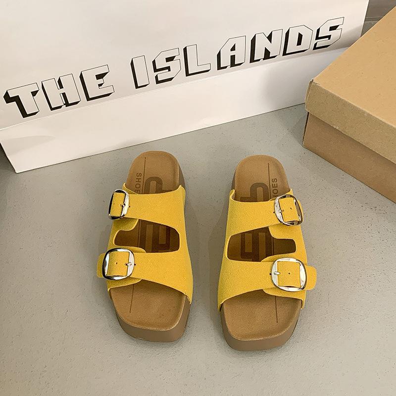 Toast platform slippers women's outer wear Velcro buckle belt platform comfortable versatile casual shoes sandals