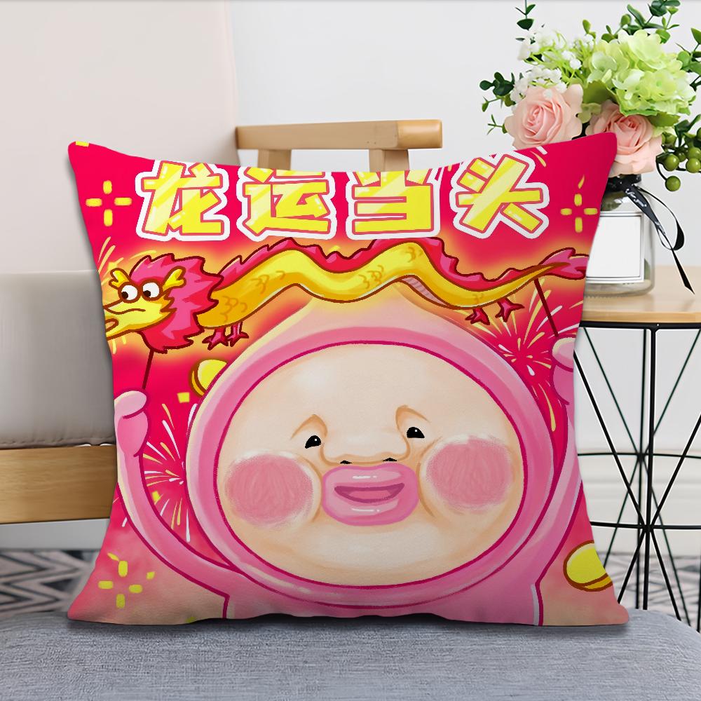 

soft k-Kobitos Comfortable japan Pillow Case for d-Dukan Sofa Living peach Room Home office Decor cartoon Protective Covers 30x30CM(12x12in)