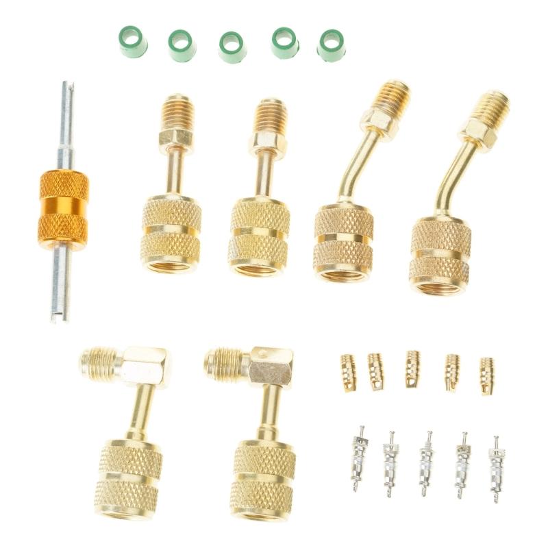 R410A Adapter Kit Cooling System Maintenance Kits Safe Repair Tool Set Straight Adapters Angled Adapters Split Adapters 1