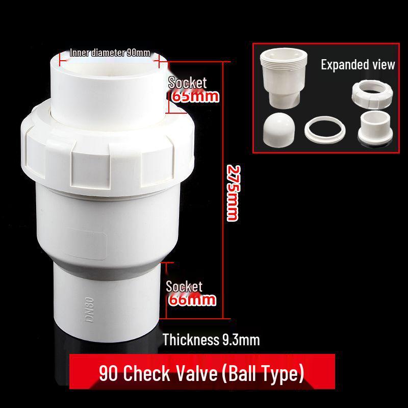 25mm PVC Rückschlagventil Rückflussverhinderer Wasserablaufrohranschluss (Modell: 325075)