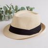 Hot Selling Panama Straw Hat Curled Gentleman Sunscreen Beach Hat Three Fold Edge Straw Jazz Top Hat