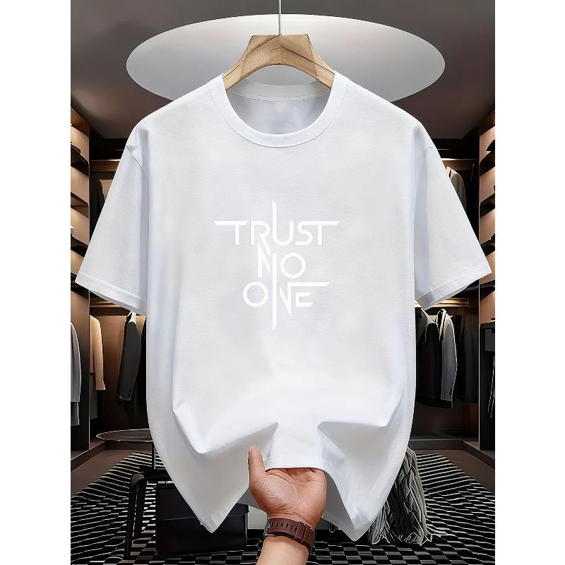 

TRUST NO ONE Skeptic Graphic Tee | Paranoid Street Style | Bold Distrust Motif | Quick-Dry Performance Fabric | Edgy All-Season Statement Top S белый