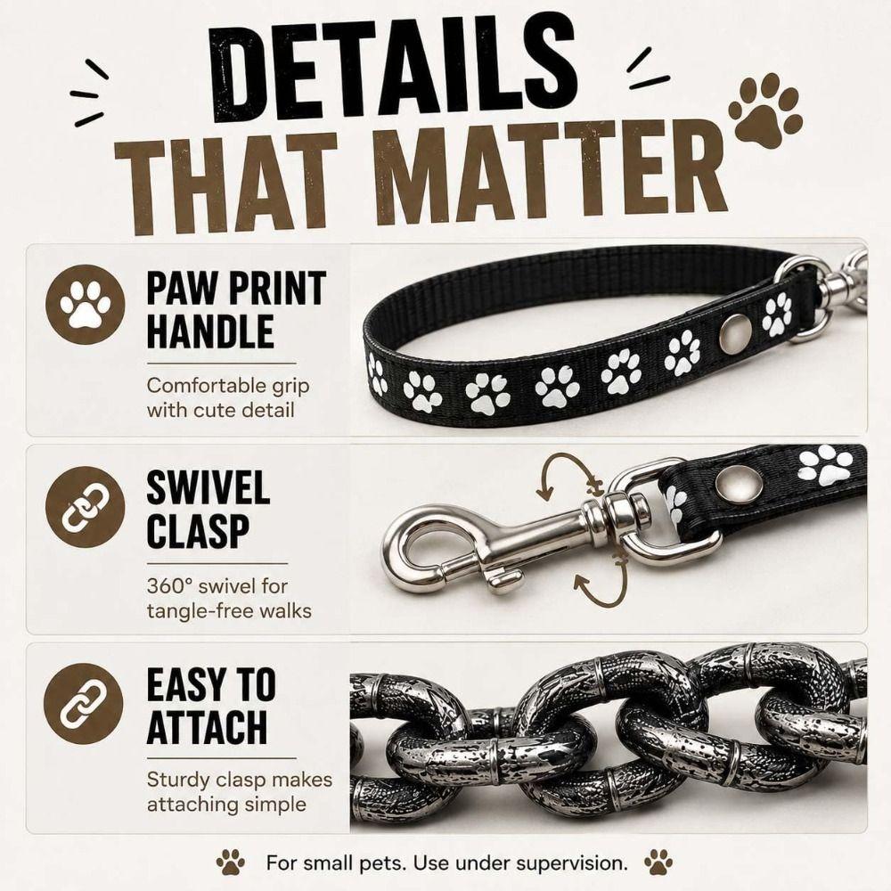 Lightweight Fake Chain Leash Funny Photo Prop Leash Novelty Dog Leash Prop Puppy Walking