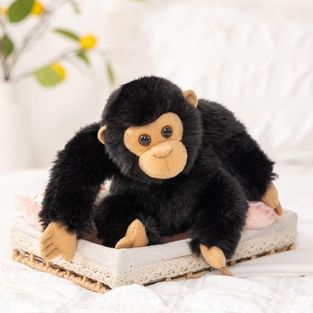 Soft Fluffy Chimpanzee Plush Toy Realistic Design Gorilla Stuffed Animal  Birthday Gift