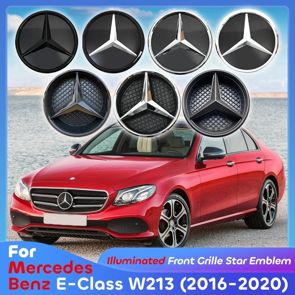 Hot Car Sticker Chrome Silver Black CarFor Mercedes Benz E-Class W213 2016-2020 E200 AMG Front Grille Star Badge Emblem OE Style