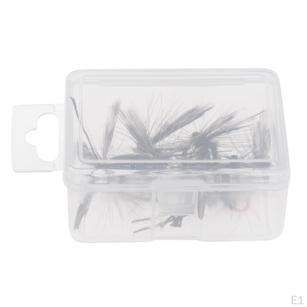 6 Pieces Black Mosquito Fishing Flies Dry Lures Baits Trout Salmon
