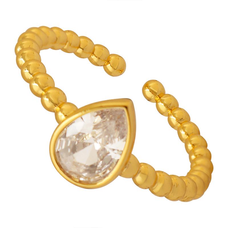 Minimalist Rhinestone Water Drop Index Finger Ring