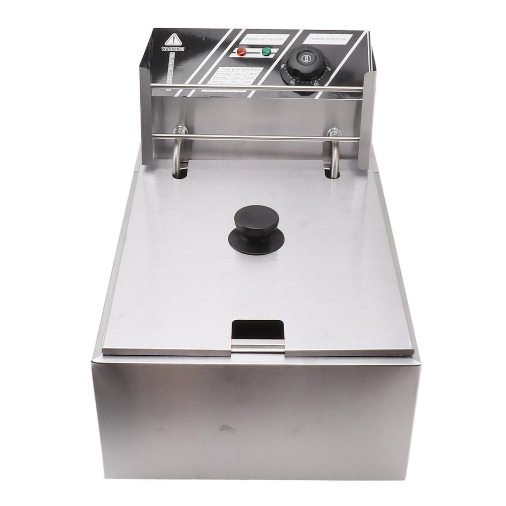 Electric Deep Fryer Stainless Steel Single Cylinder Single Sieve 6L Electric Immersion Deep Fryer