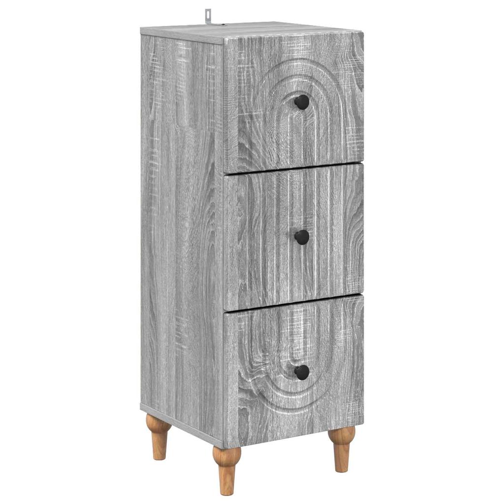 Drawer Cabinet Grey Sonoma 33 x 34.5 x 90 cm Particleboard