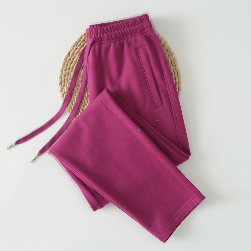 

Элегантные белые хлопковые спортивные штаны женские 2024 Новое поступление Повседневные спортивные штаны Женские Весенне-осенние Большие размеры Фиолетовые штаны Pitaya(Spring and Autumn style) L code