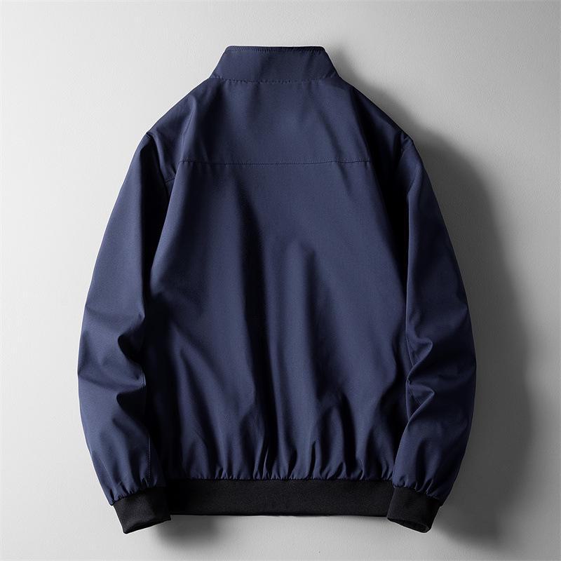 Spring/Autumn  Men's Solid Color Stand Collar Jacket, Large Size Casual Wear