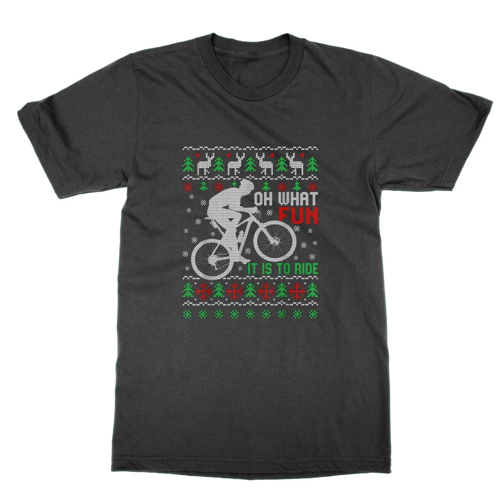 Oh Que C Est Amusant De Faire Du Vélo Pull De Noël Tee T-Shirt Drôle Tee De Noël S