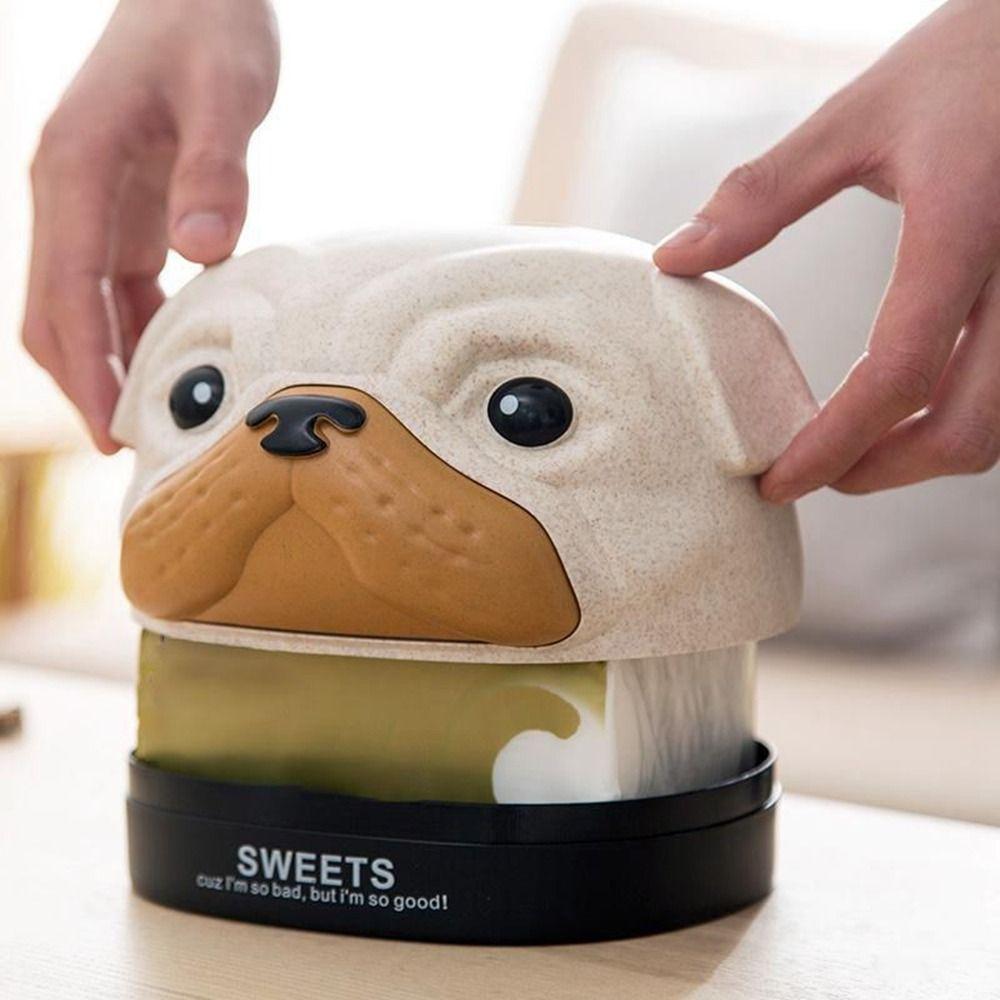 Unique Cartoon Roll Paper Box Fashionable Napkin Storage Box Creative Dog Tissue Box Household
