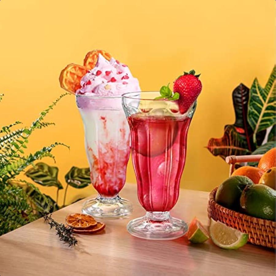 

Набор из 6 акриловых стаканов для молочного коктейля 15 унций Прозрачный стакан для содовой в стиле олд фэшн Небьющиеся ножки Чашки для мороженого Пластиковые Пина Колада Фо United States