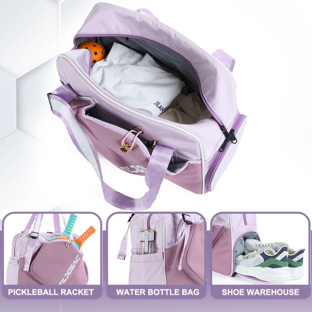 With Shoe Compartment Pickleball Racket Shoulder Bag Nylon Pickleball Handbag  Outdoor Sports