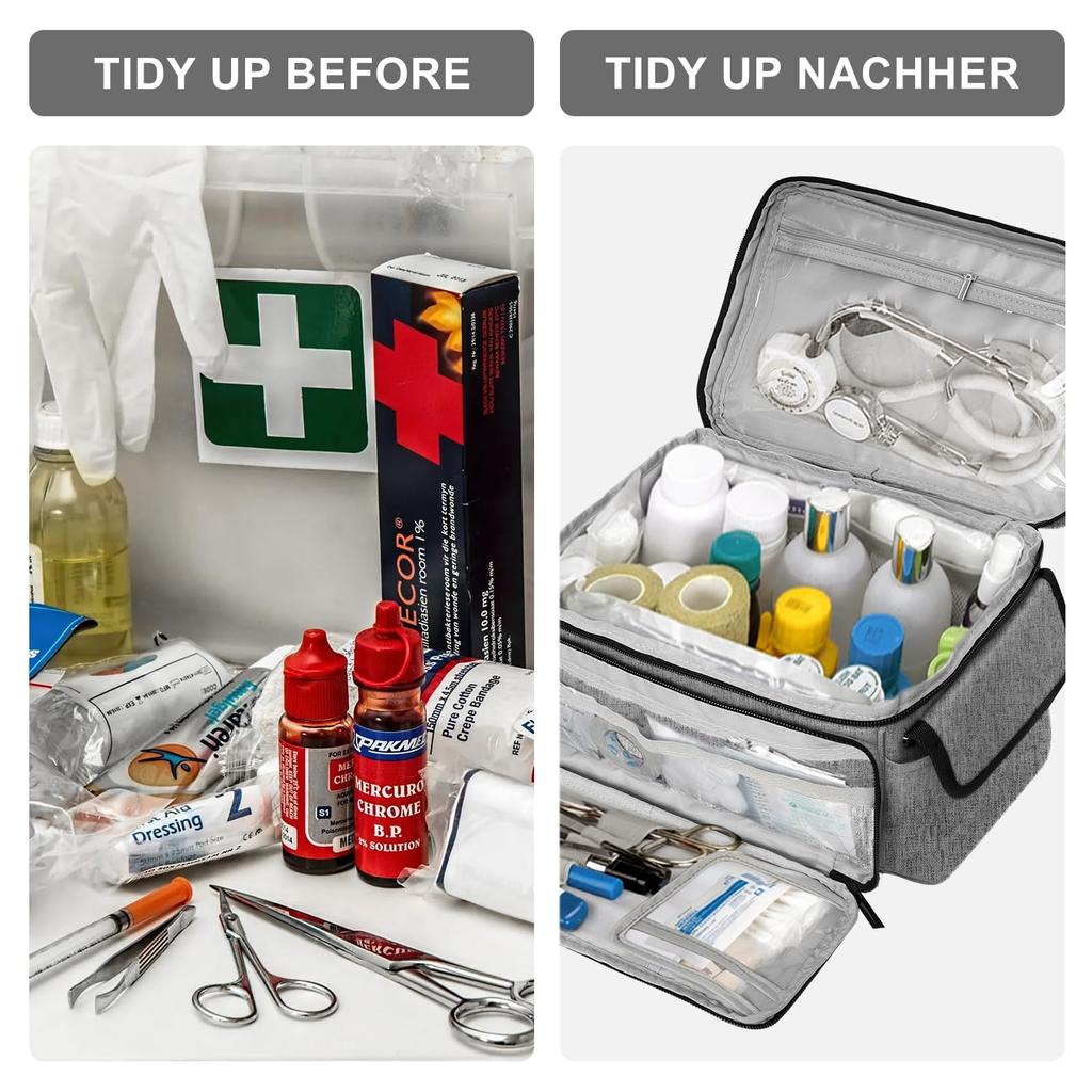 BOHEMIABY First Aid Bag Medical Bag Emergency Kit Sports, Large Capacity First Aid Kit Set, Portable Medical Kit for Home, School, Outdoor Hiking, Air