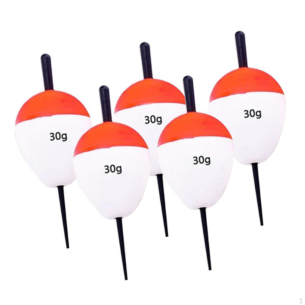 5 Brightly Colored Oval Shaped EVA Foam Fishing Buoys, High Buoyancy for Trout, Catfish, Bass And