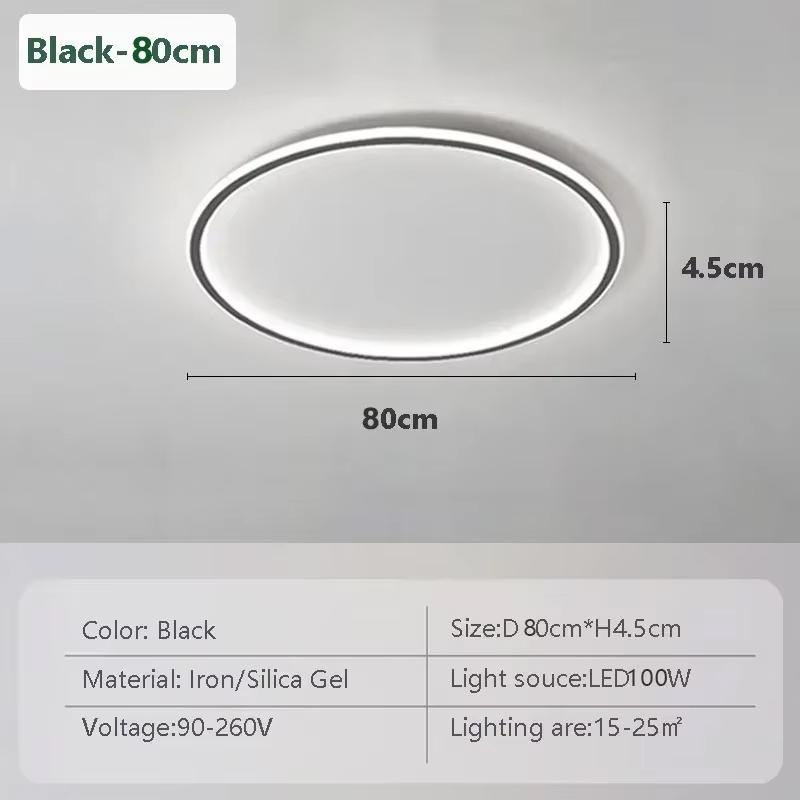 Modern LED Ceiling Light 20/30/50/80CM Dimmable Round Lamp For Bedroom Living Room Apartment Study Indoor Decor Lighting Fixture