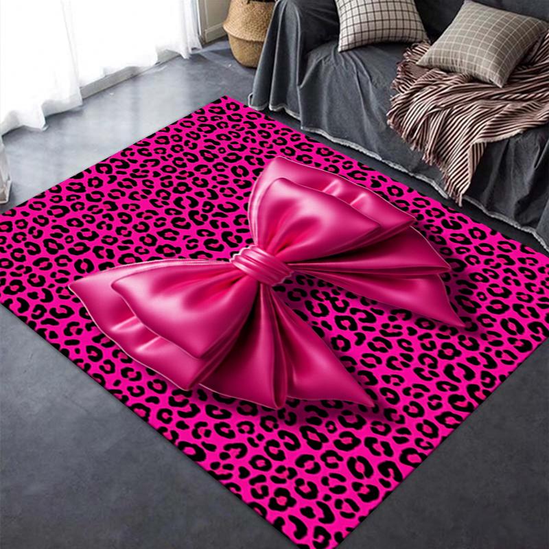 Nouveau Tapis Rose et Noir avec Nœud 2025 pour Salon Chambre Maison Décoration Canapé, Tapis de Sol Antidérapant pour Jouer les Enfants28