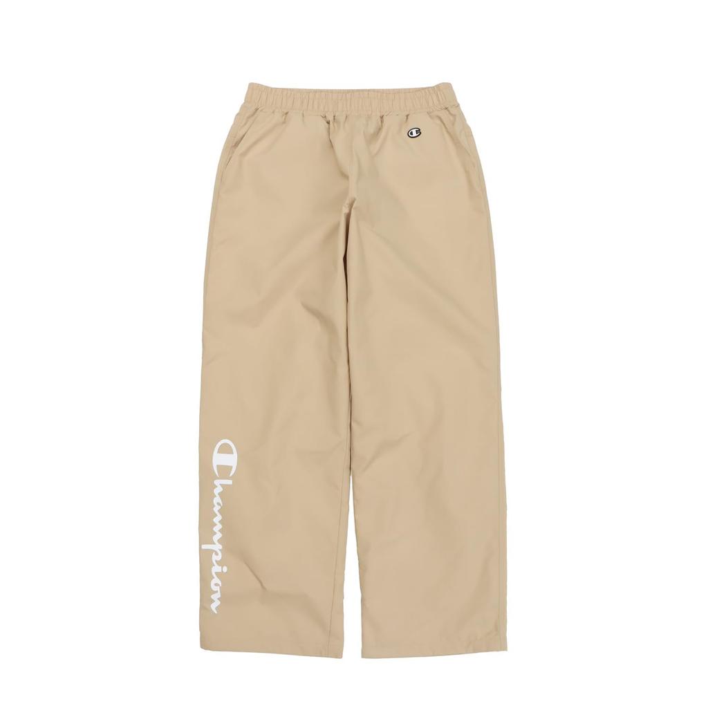 Champion Basic Sport Long Rubber Script Sand Beige Women's CW-BSD01 Pants, Water-Repellent, Windproof, Print, Logo,