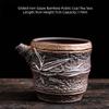 Gilded Iron Glaze Bamboo Coarse Pottery Tea Pot  Old Rock Mud Tea Maker Handmade Retro Kung Fu Tea Set