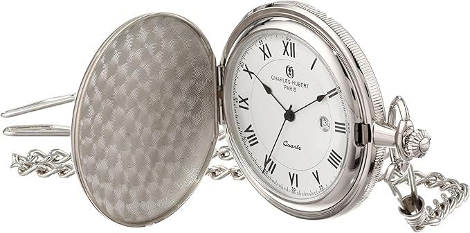 Charles Hubert, Paris Men's Pocket Watch with Date Display 3940