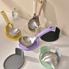 Silicone Handle Korean Soup Spoon Set With Spoon Rack Hot Pot Spoon Household Tablespoon  Cooking